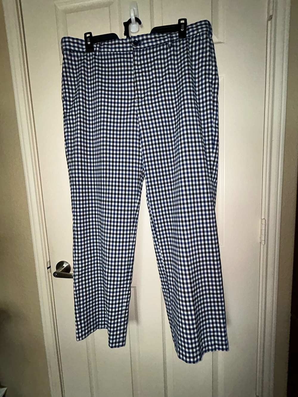 IZOD Golf Blue White Checkered Performance Pants Men’s 40x32